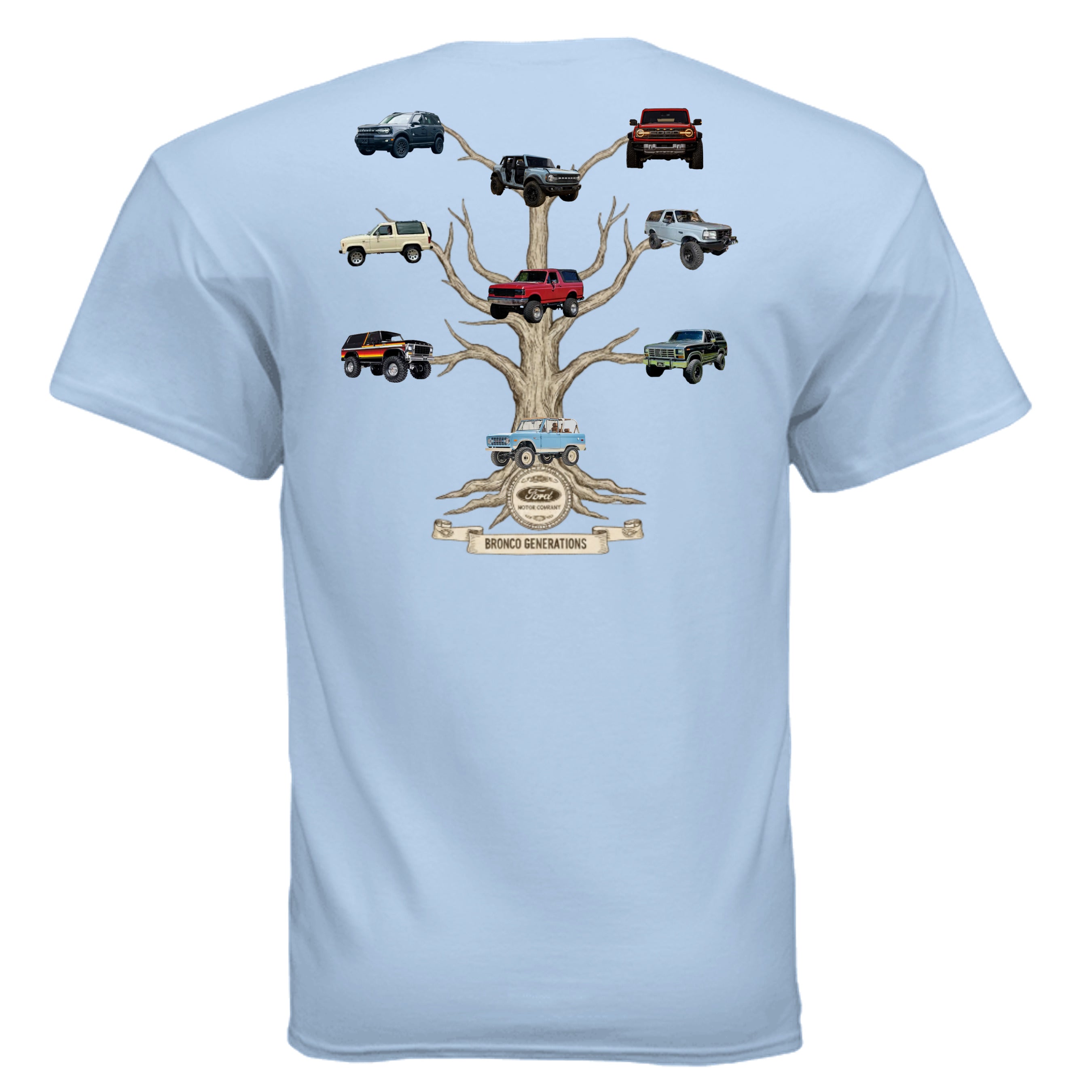 Bronco Family Tree Tee — Six Generations of Grit, Gas & Glory (V1) T-Shirt