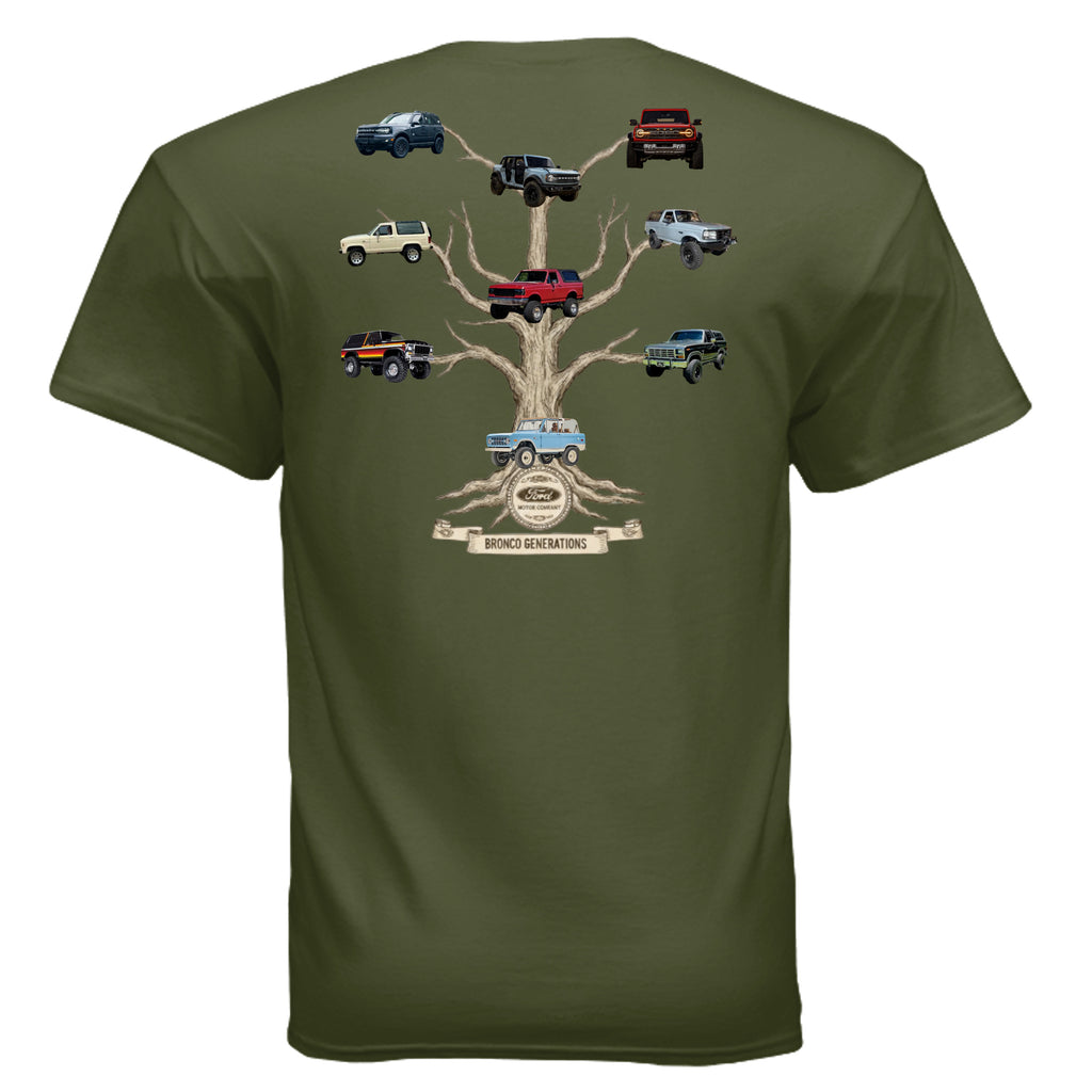 Bronco Family Tree Tee — Six Generations of Grit, Gas & Glory (V1) T-Shirt