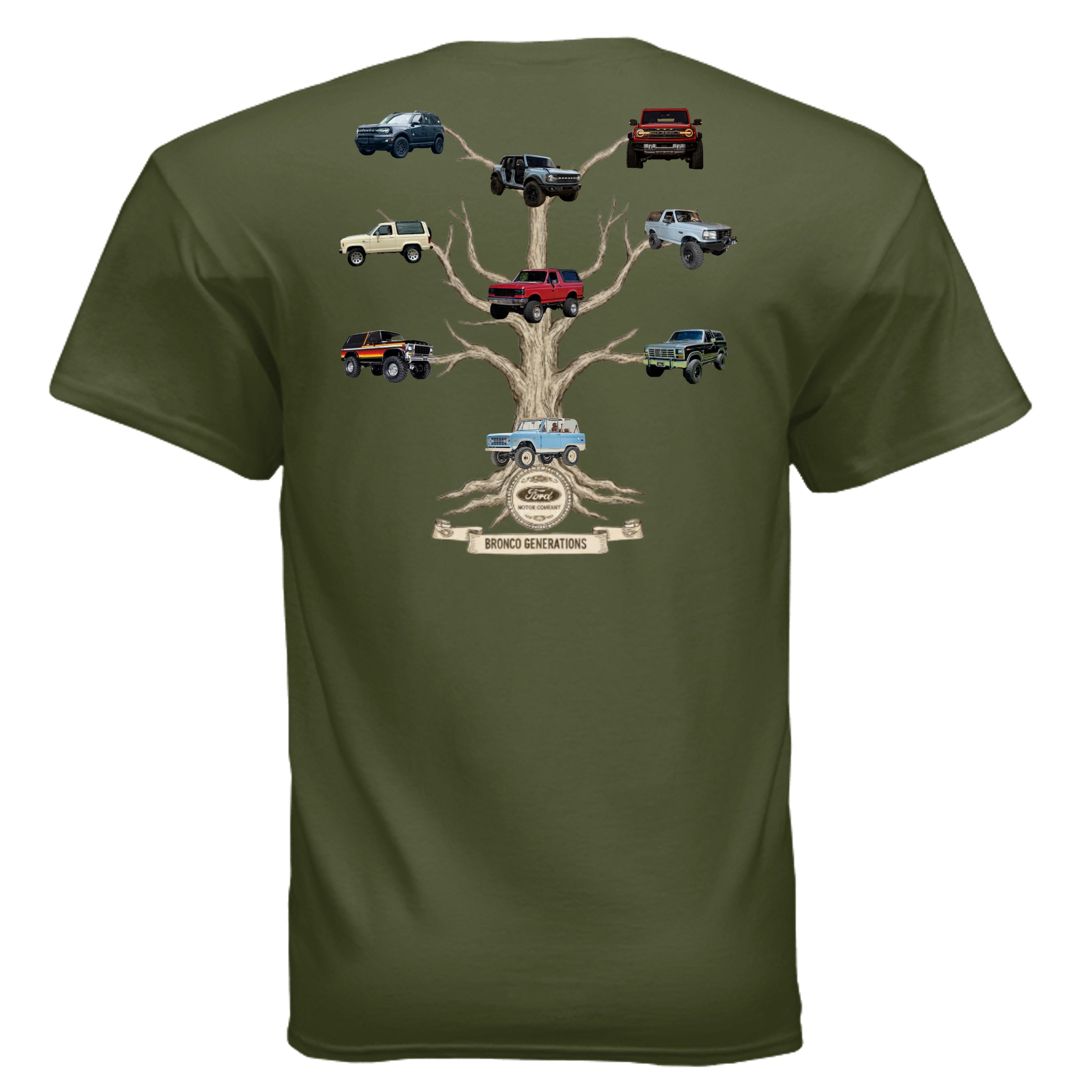 Bronco Family Tree Tee — Six Generations of Grit, Gas & Glory (V1) T-Shirt