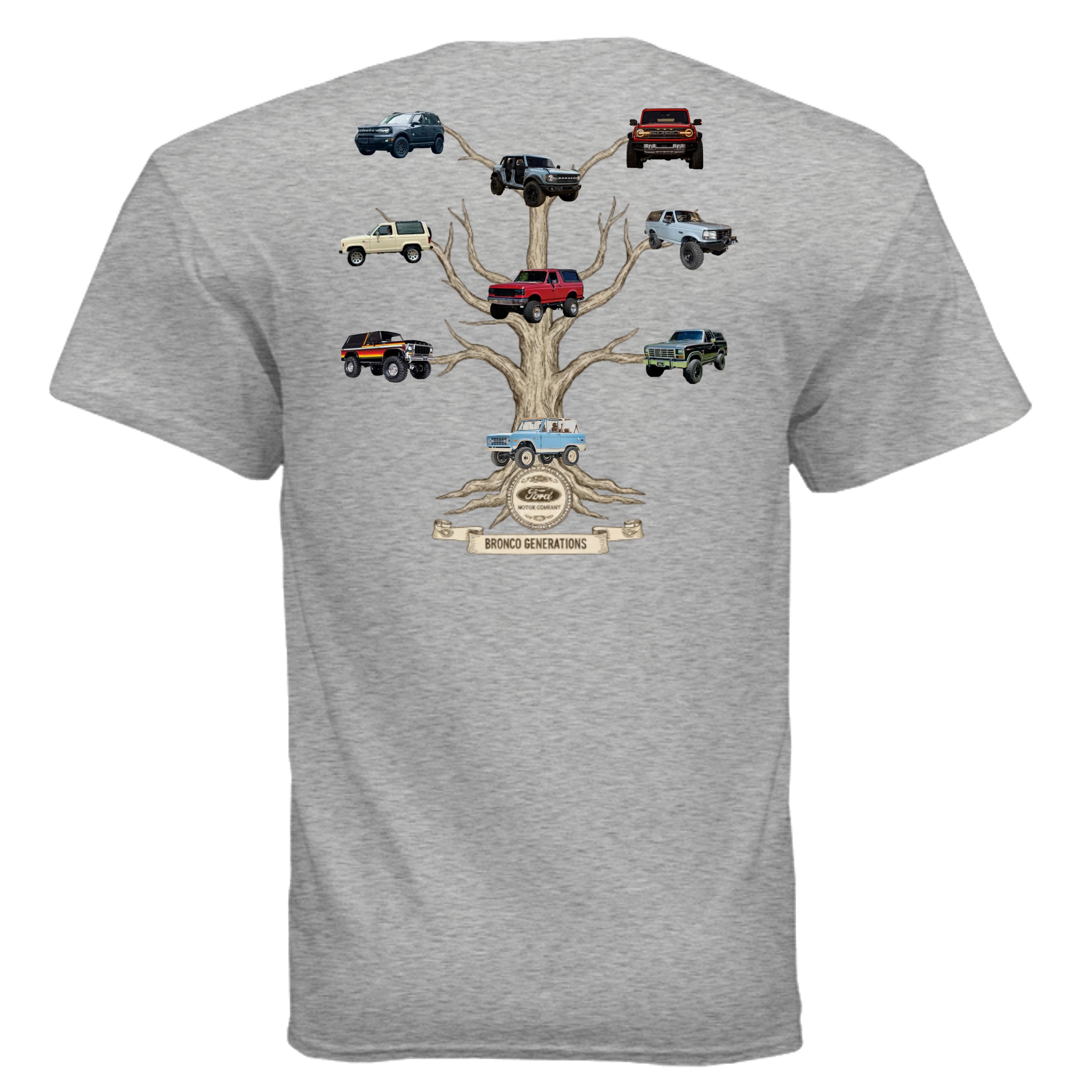 Bronco Family Tree Tee — Six Generations of Grit, Gas & Glory (V1) T-Shirt