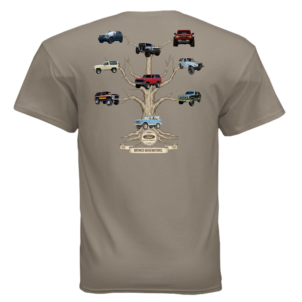 Bronco Family Tree Tee — Six Generations of Grit, Gas & Glory (V1) T-Shirt