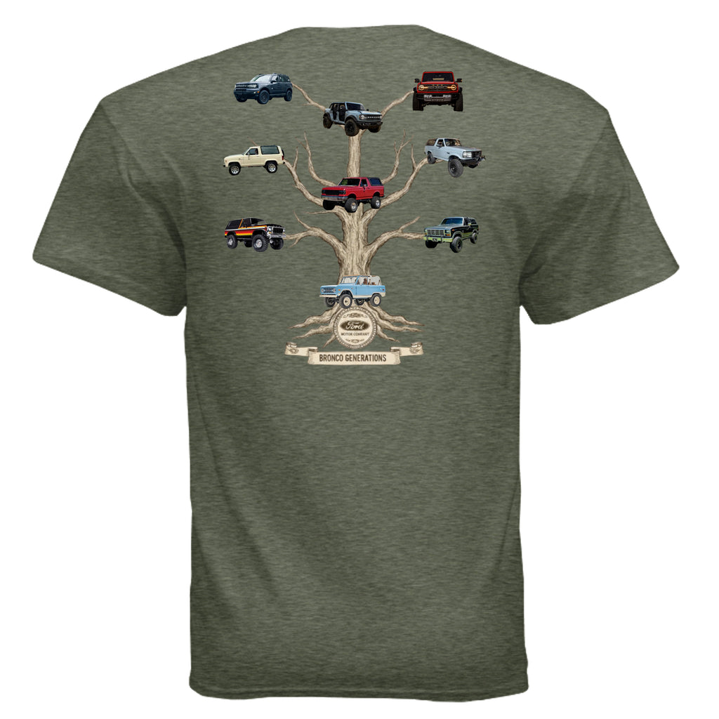Bronco Family Tree Tee — Six Generations of Grit, Gas & Glory (V1) T-Shirt
