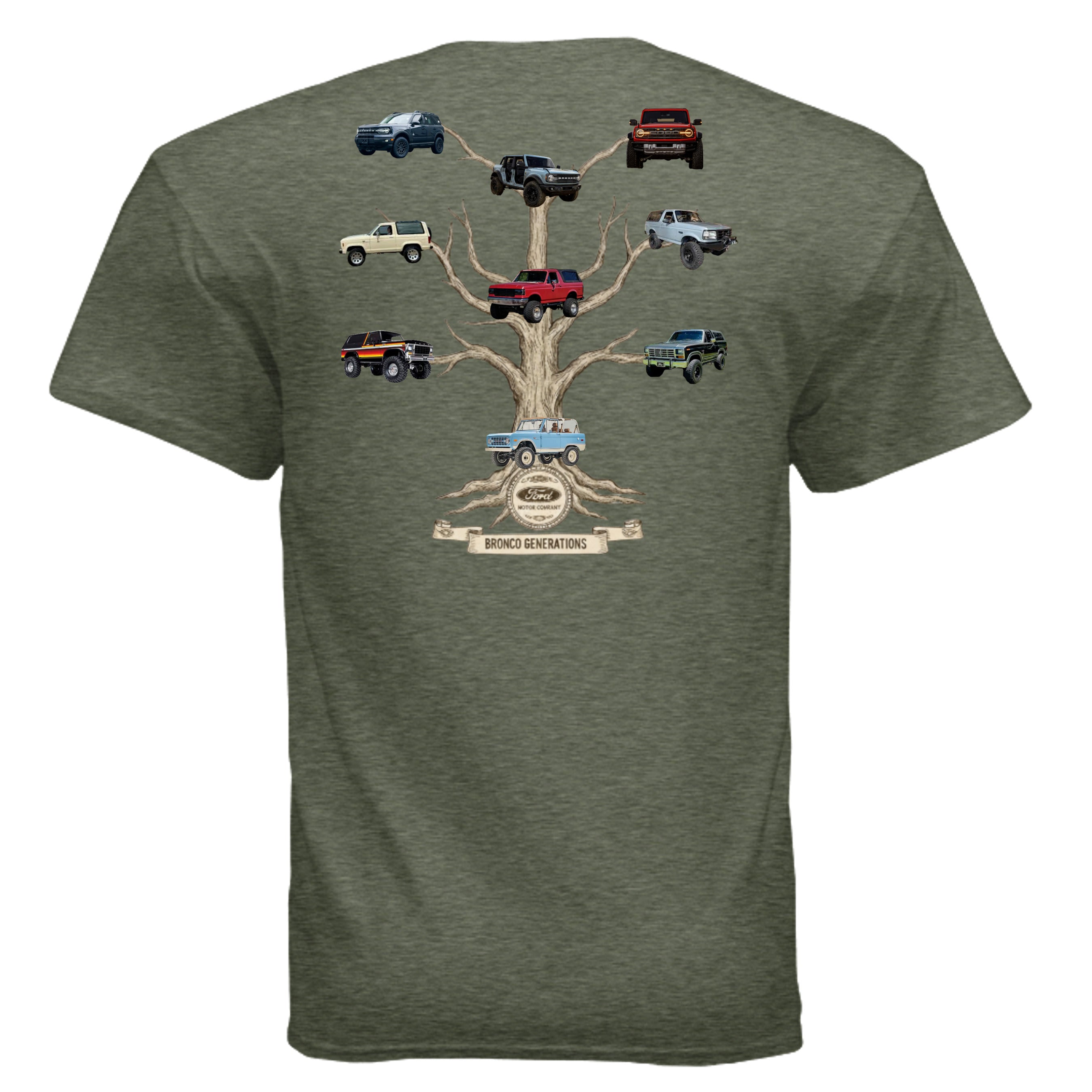 Bronco Family Tree Tee — Six Generations of Grit, Gas & Glory (V1) T-Shirt
