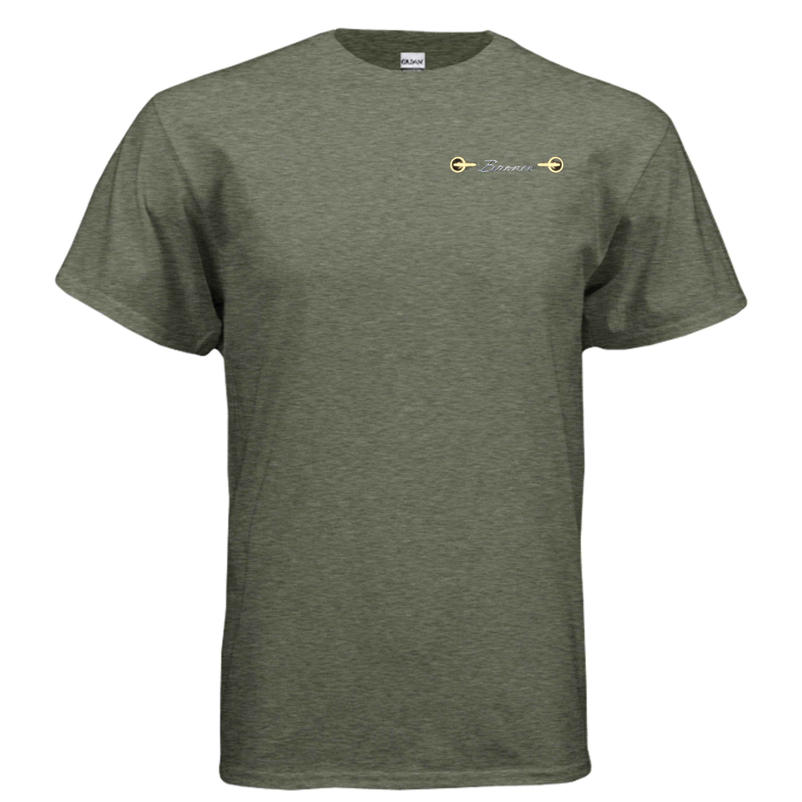Bronco Family Tree Tee — Six Generations of Grit, Gas & Glory (V1) HEATHER MILITARY GREEN T-Shirt