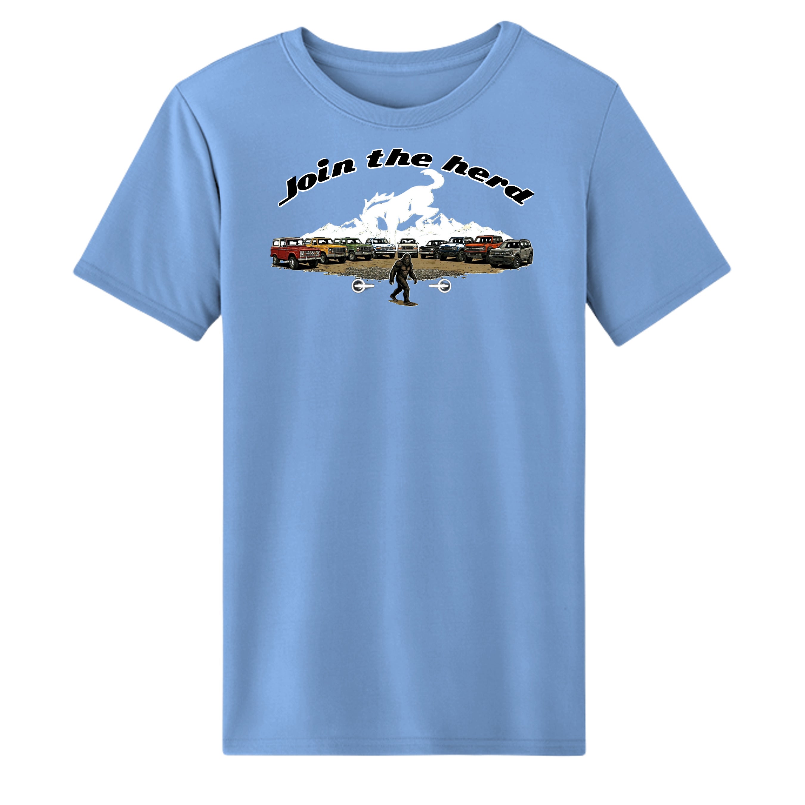“Join the Herd” Bronco Moisture Wicking Tee Columbia Blue wicking tee