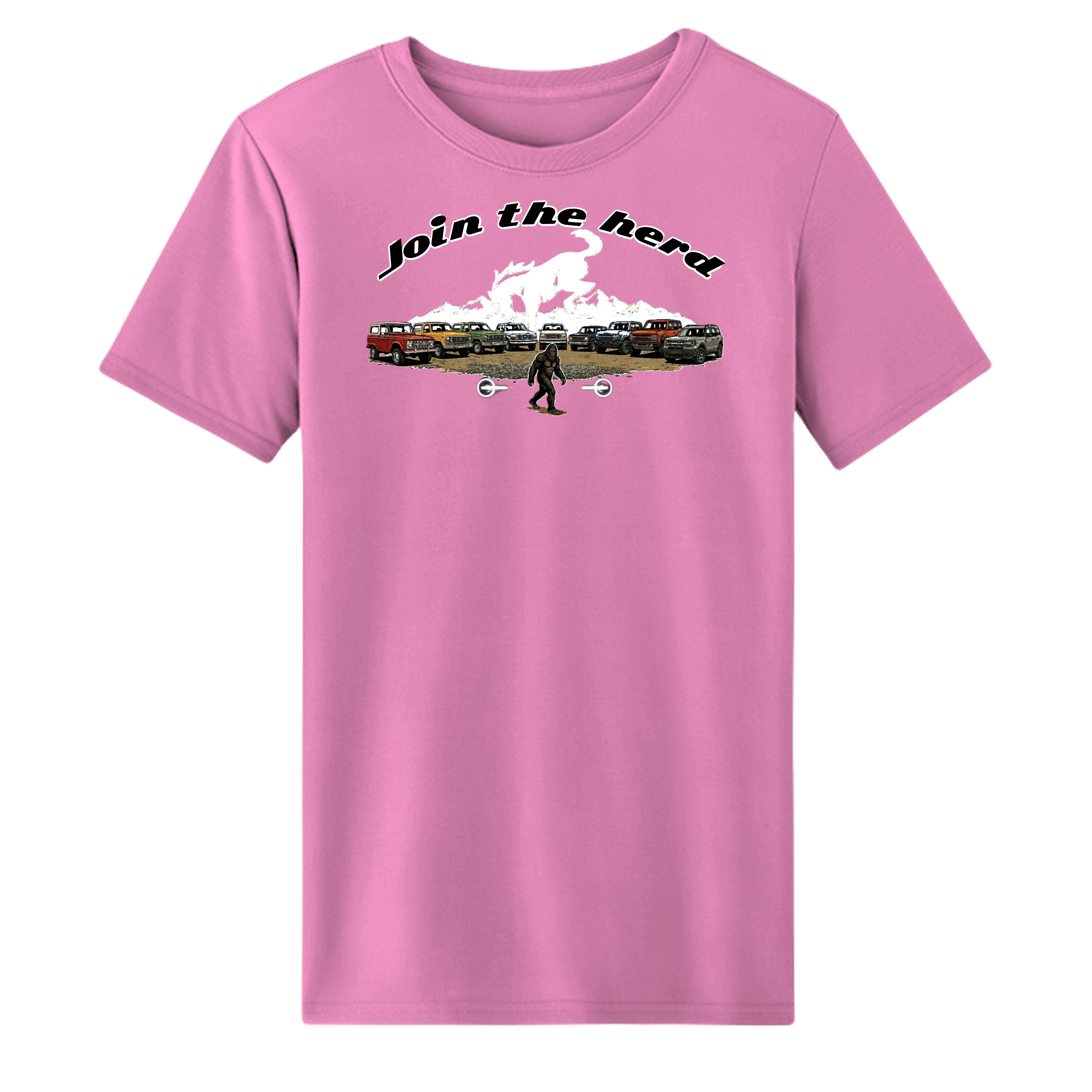 “Join the Herd” Bronco Moisture Wicking Tee Charity Pink wicking tee